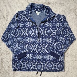 Vintage Southwest Winter Sweater Jacket by Sostanza Women's XL, Half Zip, Blue